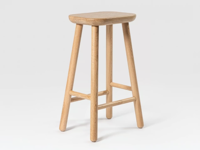 JASPER COUNTER - Oak stool with footrest _ Liqui Contracts